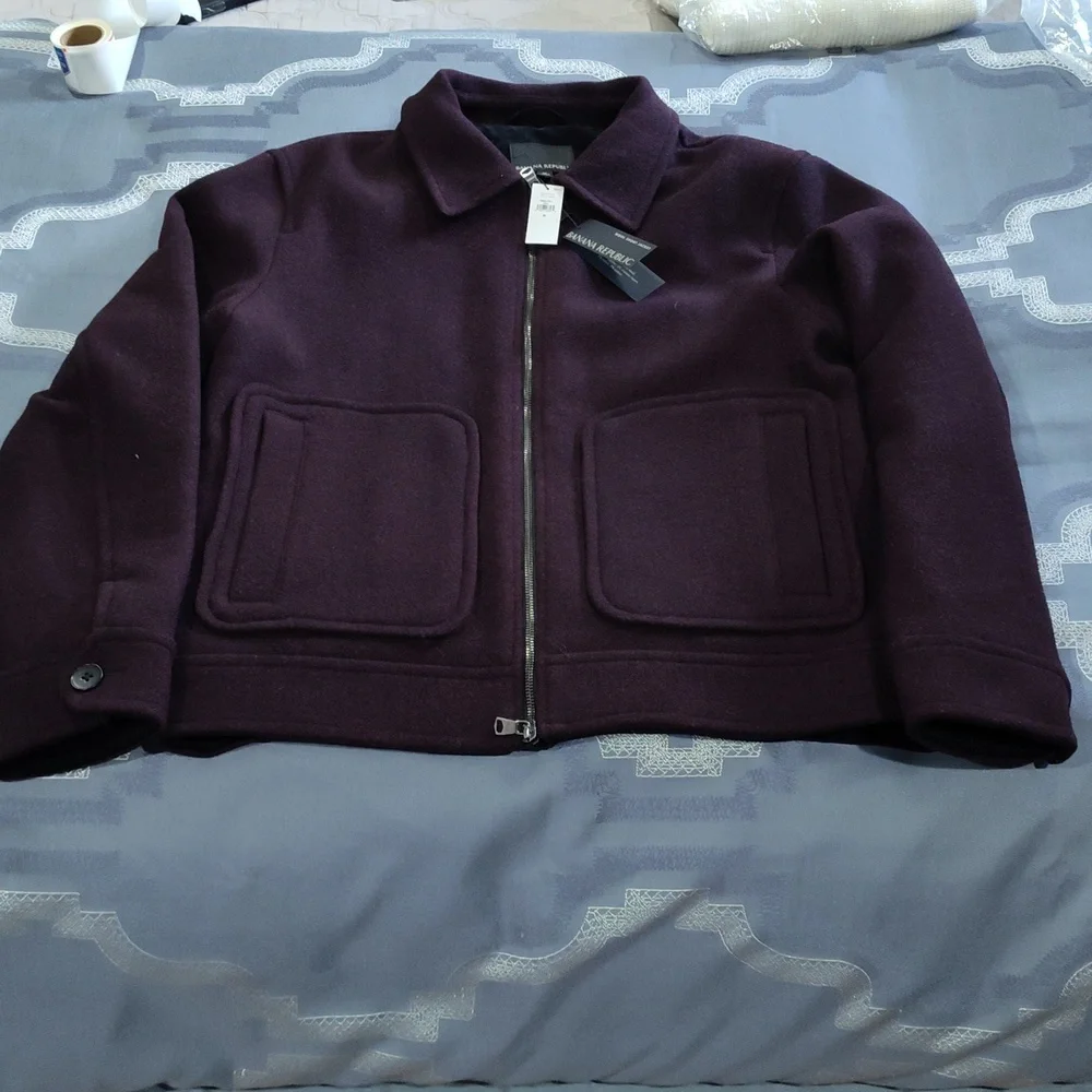 Banana Republic Burgundy Wool Blend Short Jacket